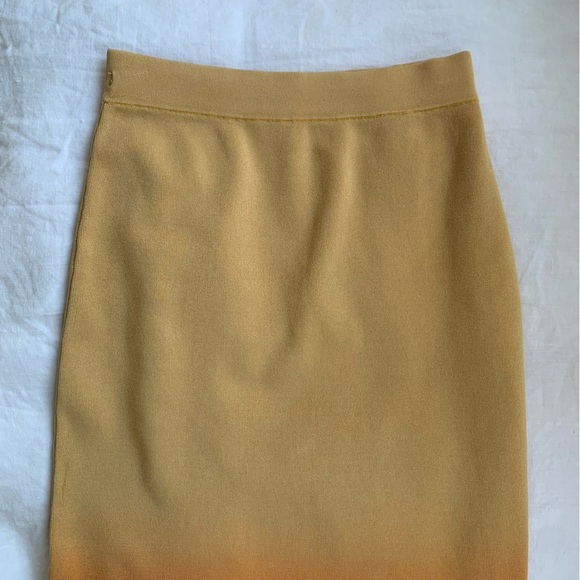 Sandro Aldira Fringe Dip Dye Ombré Festival Midi Column Skirt Brown Tan Orange - Picture 5 of 9